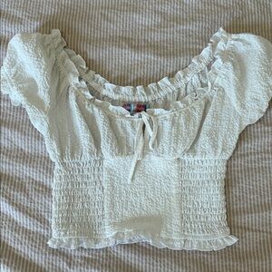 Urban Outfitters White Ruffle Blouse